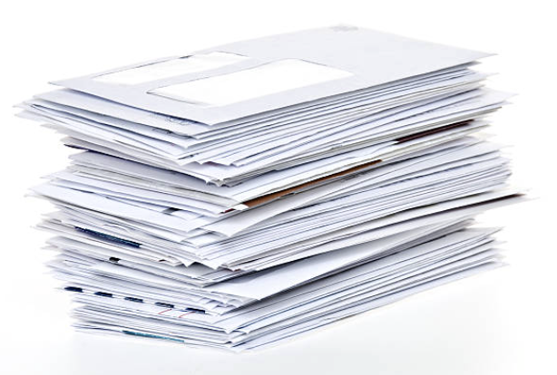 Stack of delivered mail